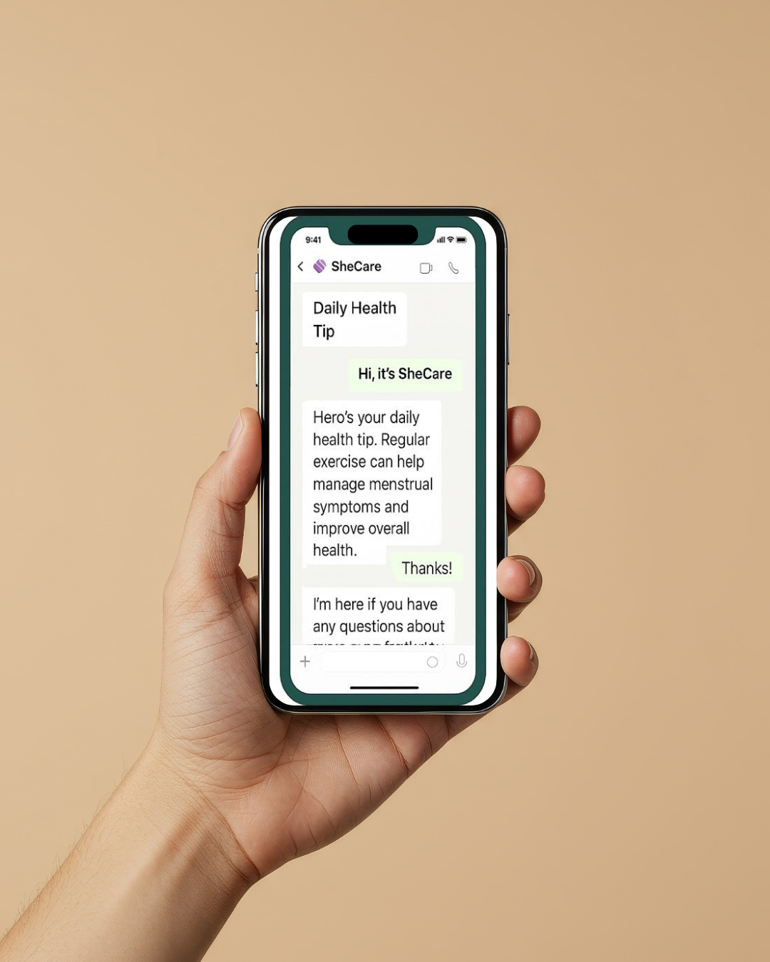 Woman using WhatsApp